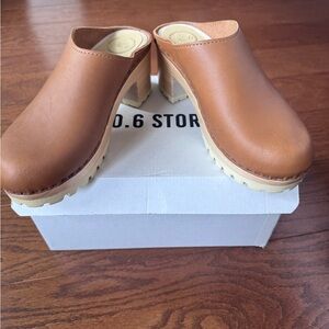 No.6 Tan Leather Clogs palomino new school mid thread 39